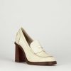 Donna Barca | Mocassini Tacco 9 Cm In Pelle Beige