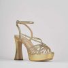 Donna Barca | Sandali Tacco Alto Tacco 11 Cm In Pelle Oro