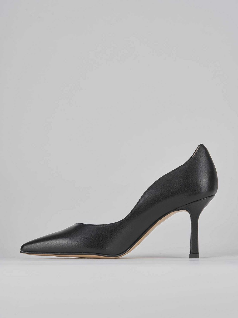 Donna Barca | Decollete Tacco 8 Cm In Pelle Nera