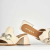 Donna Barca | Pantofole Tacco 5 Cm In Pelle Beige