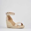 Donna Barca | Espadrillas Tacco 8 Cm In Camoscio Beige