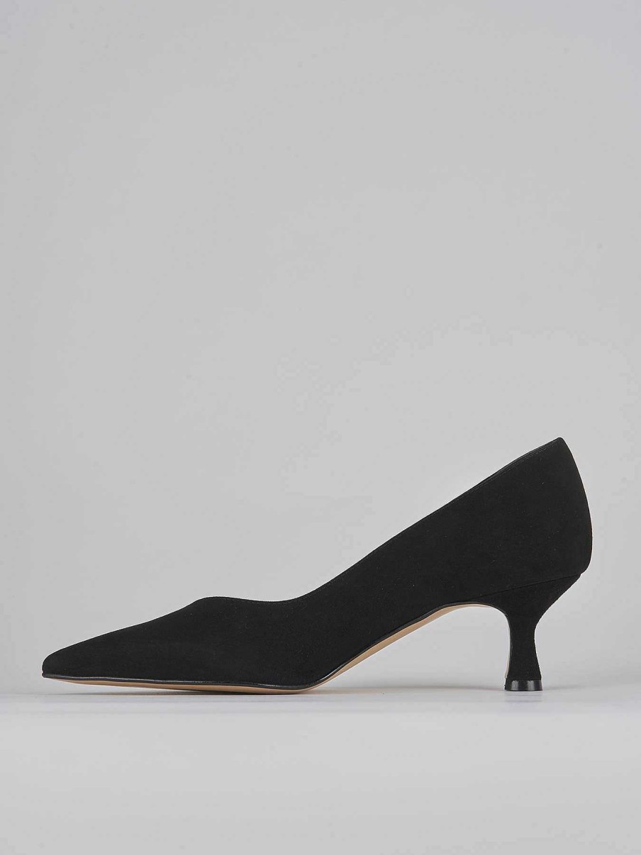 Donna Barca | Decollete Tacco 5 Cm In Camoscio Nero