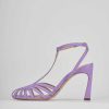 Donna Barca | Sandali Tacco Alto Tacco 9 Cm In Pelle Viola