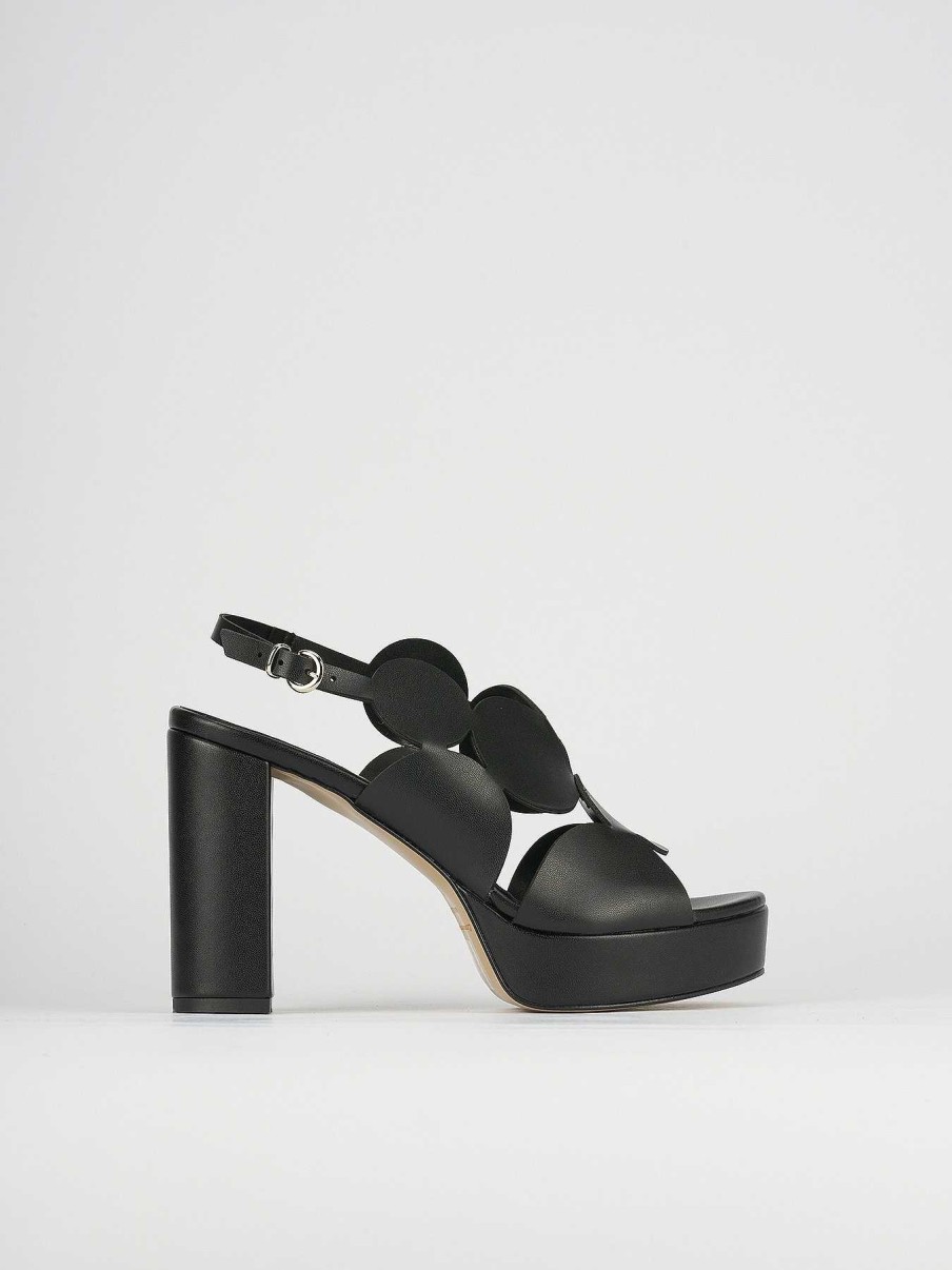 Donna Barca | Sandali Tacco Alto Tacco 9 Cm In Pelle Nera