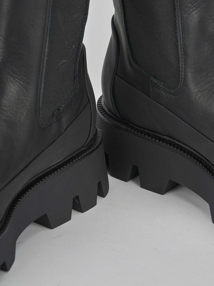 Donna Barca | Stivaletti Tacco Basso Tacco 3 Cm In Pelle Nera