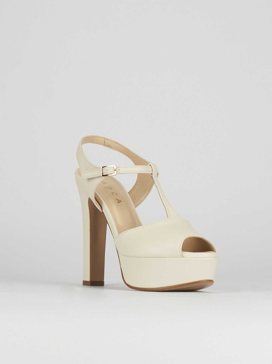 Donna Barca | Sandali Tacco Alto Tacco 10 Cm In Pelle Beige