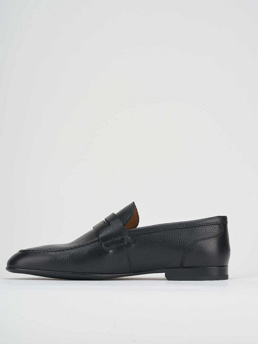 Uomo Barca | Mocassini Tacco 1 Cm In Pelle Nera