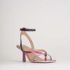 Donna Barca | Sandali Tacco Alto Tacco 5 Cm In Pelle Multicolor