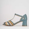 Donna Barca | Sandali Tacco Alto Tacco 5 Cm In Pelle Celeste