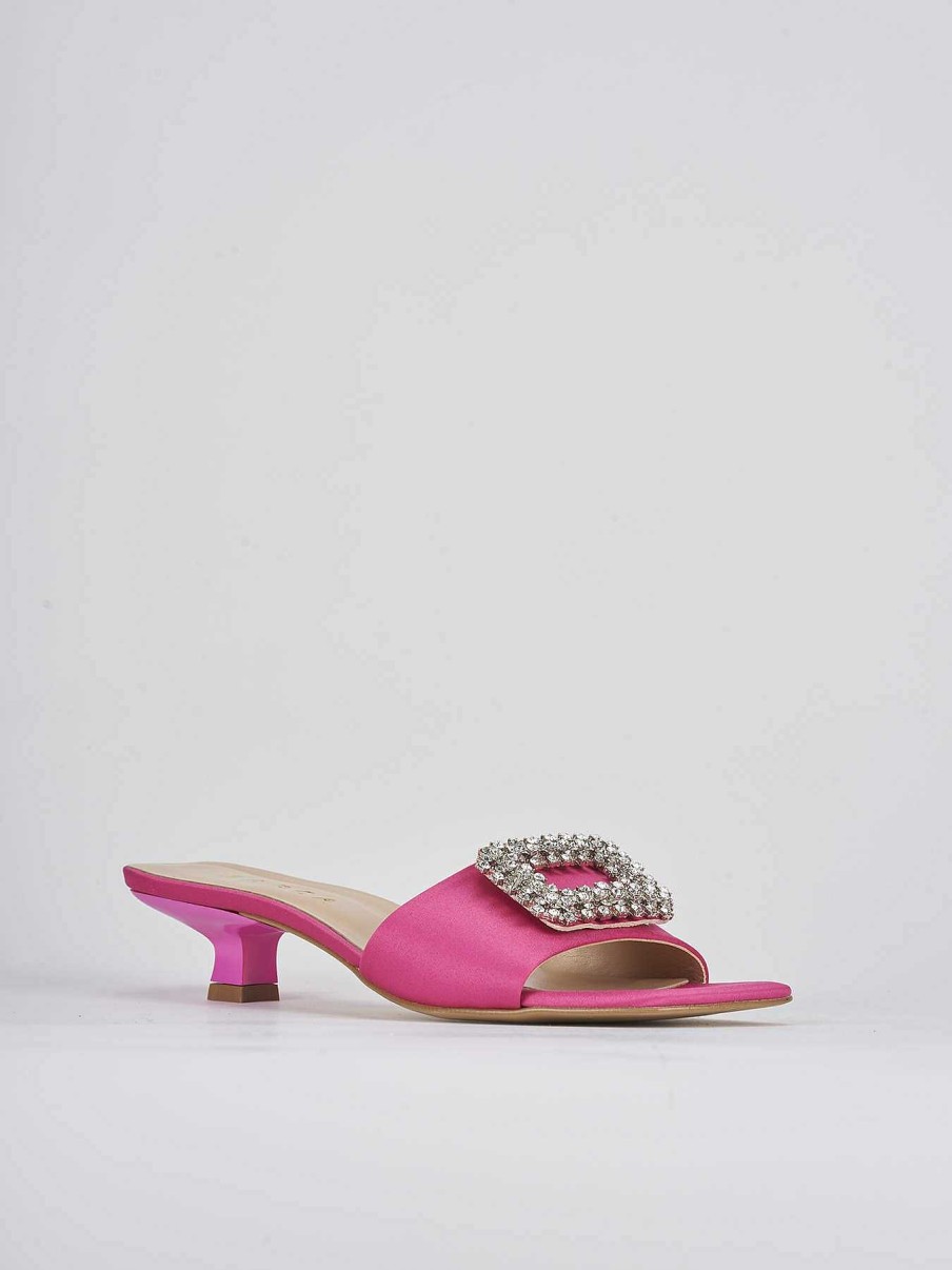 Donna Barca | Ciabatte Tacco 3 Cm In Raso Rosa