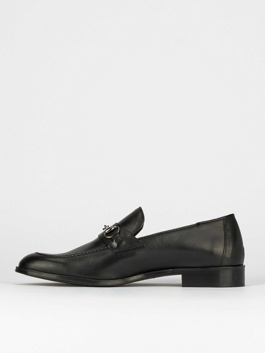 Uomo Barca | Mocassini Tacco 1 Cm In Pelle Nera