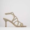 Donna Barca | Sandali Tacco Alto Tacco 6 Cm In Pelle Oro