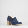 Donna Barca | Mocassino Tacco 6 Cm Camoscio Blu