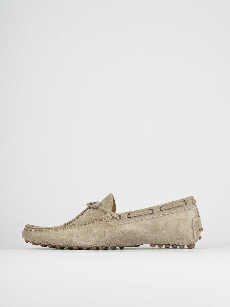 Uomo Barca | Mocassini In Camoscio Beige