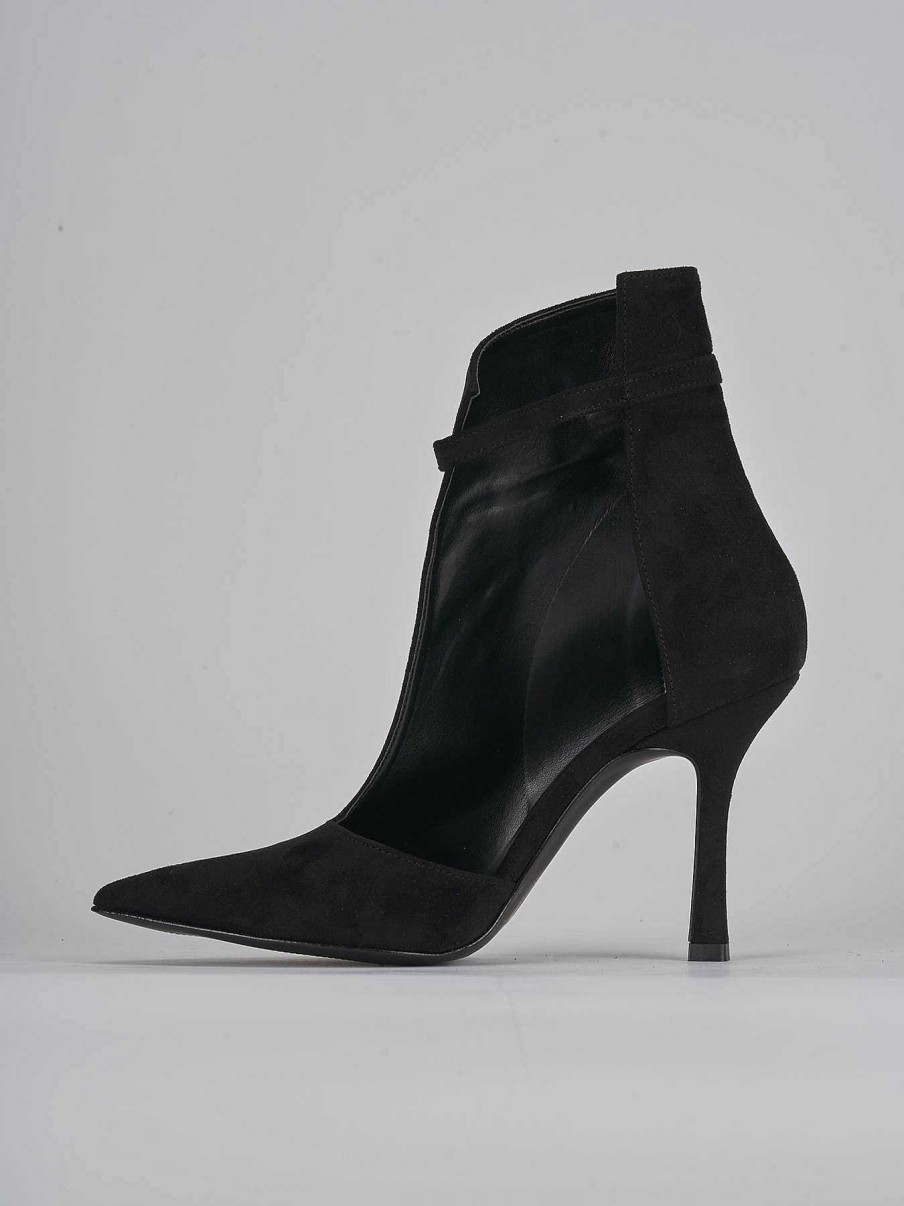 Donna Barca | Stivaletti Tacco Alto Tacco 9 Cm In Camoscio Nero