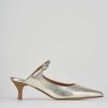 Donna Barca | Sabot Tacco 5 Cm In Pelle Oro