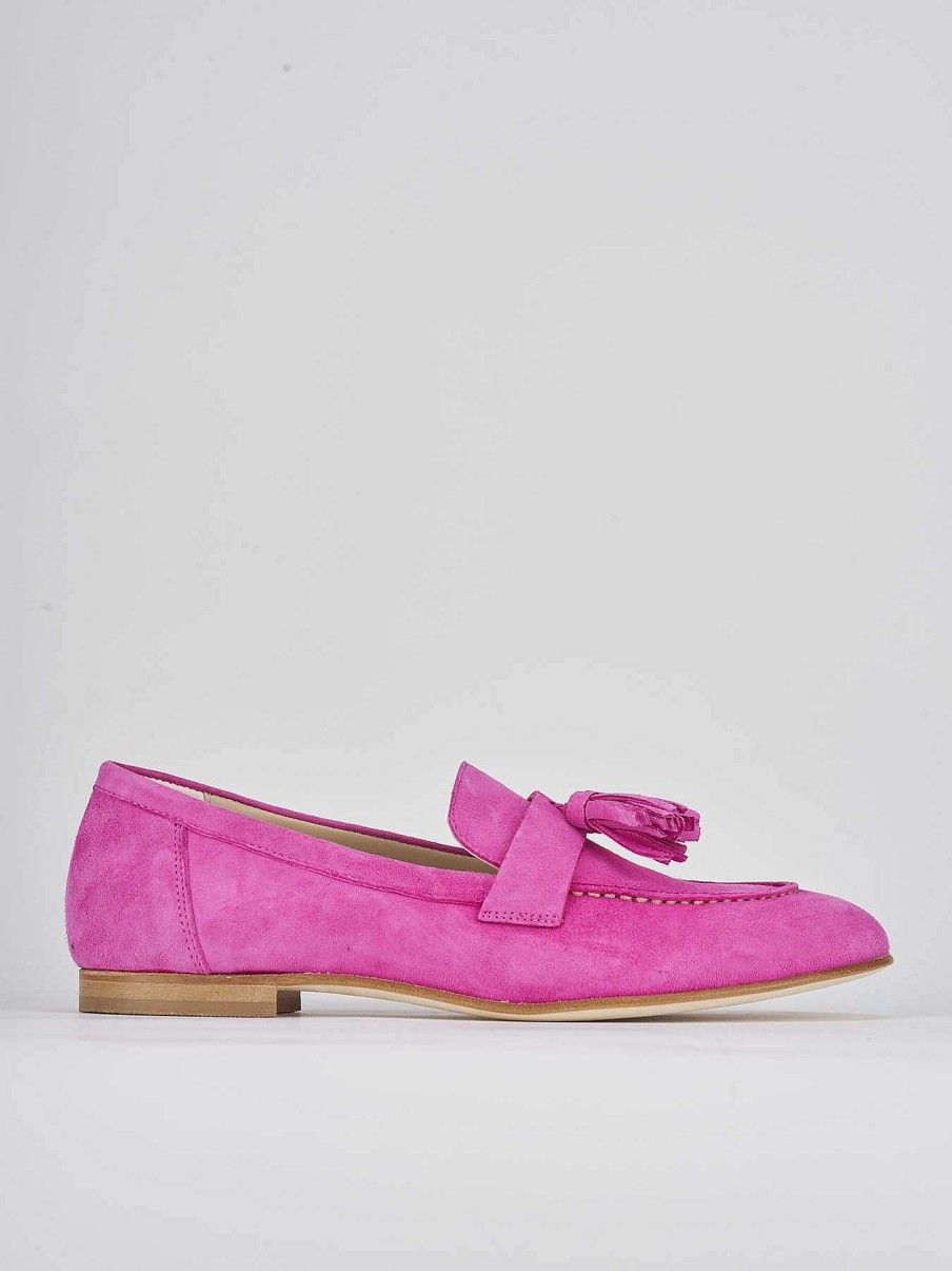 Donna Barca | Mocassino Tacco 1 Cm In Camoscio Rosa