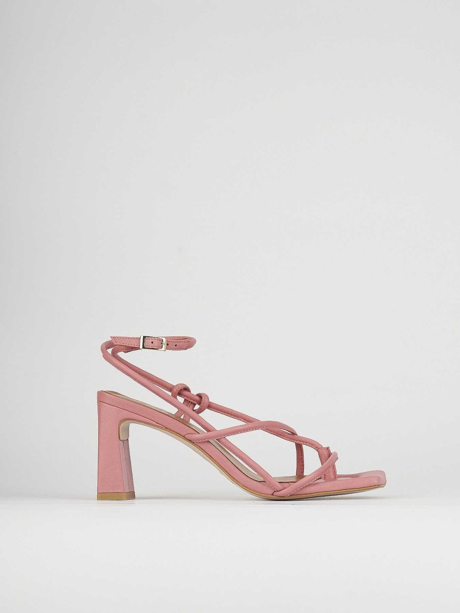 Donna Barca | Sandali Tacco Alto Tacco 8 Cm In Pelle Rosa