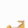 Donna Barca | Sandali Tacco Basso Tacco 1 Cm Camoscio Giallo