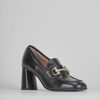 Donna Barca | Mocassini Tacco 5 Cm In Pelle Nera