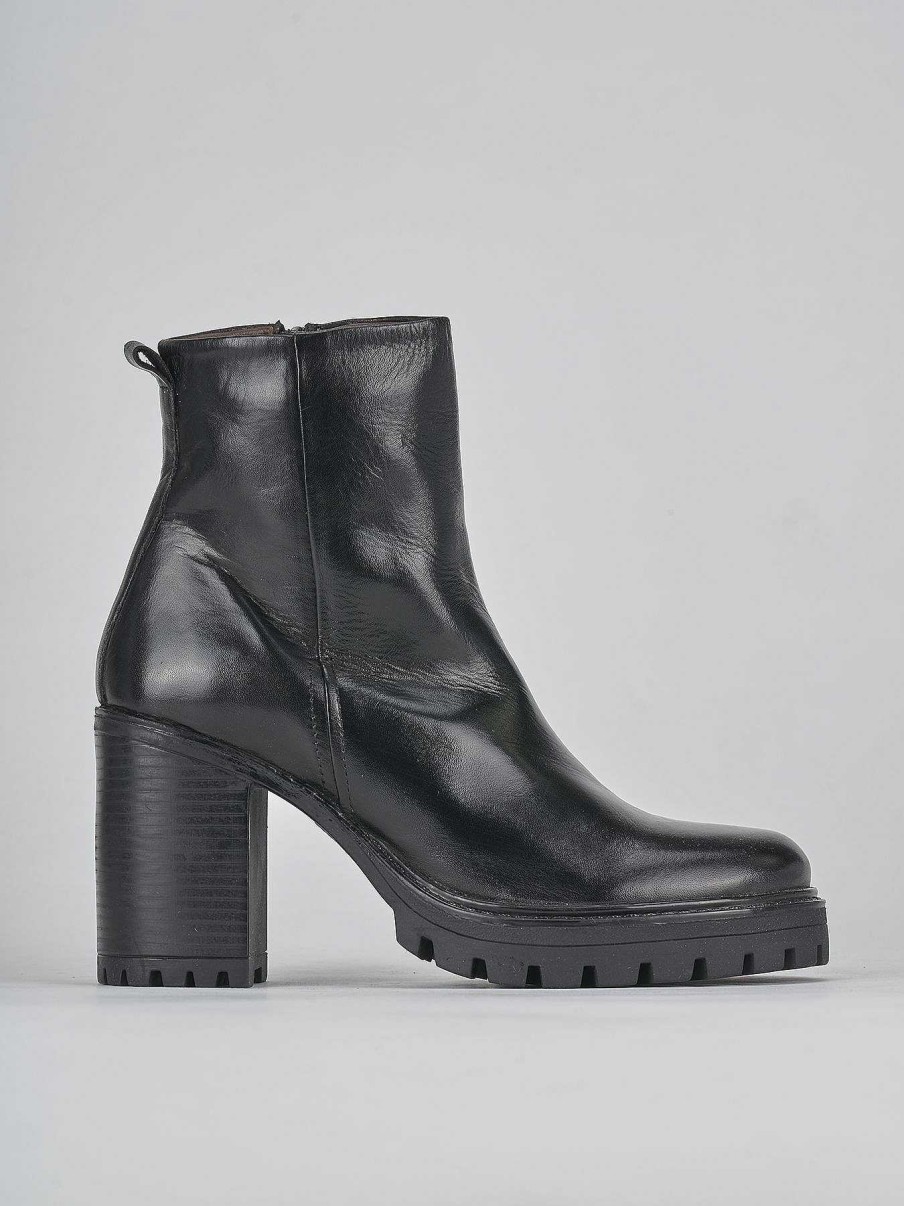 Donna Barca | Stivaletti Tacco Alto Tacco 7 Cm In Pelle Nera