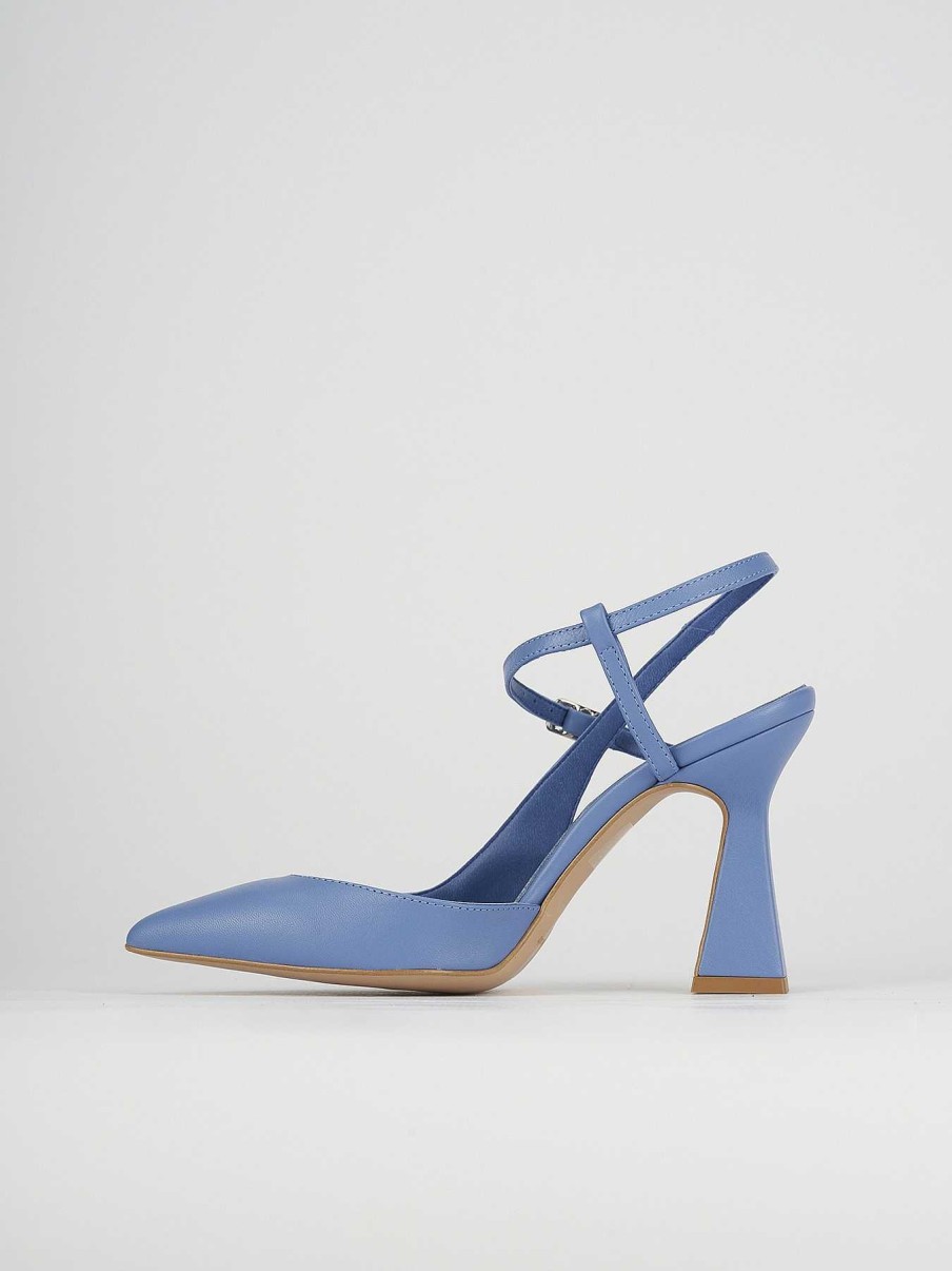 Donna Barca | Decollete Tacco 10 Cm In Pelle Azzurra