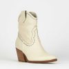 Donna Barca | Stivaletti Tacco Alto Tacco 7 Cm In Pelle Beige