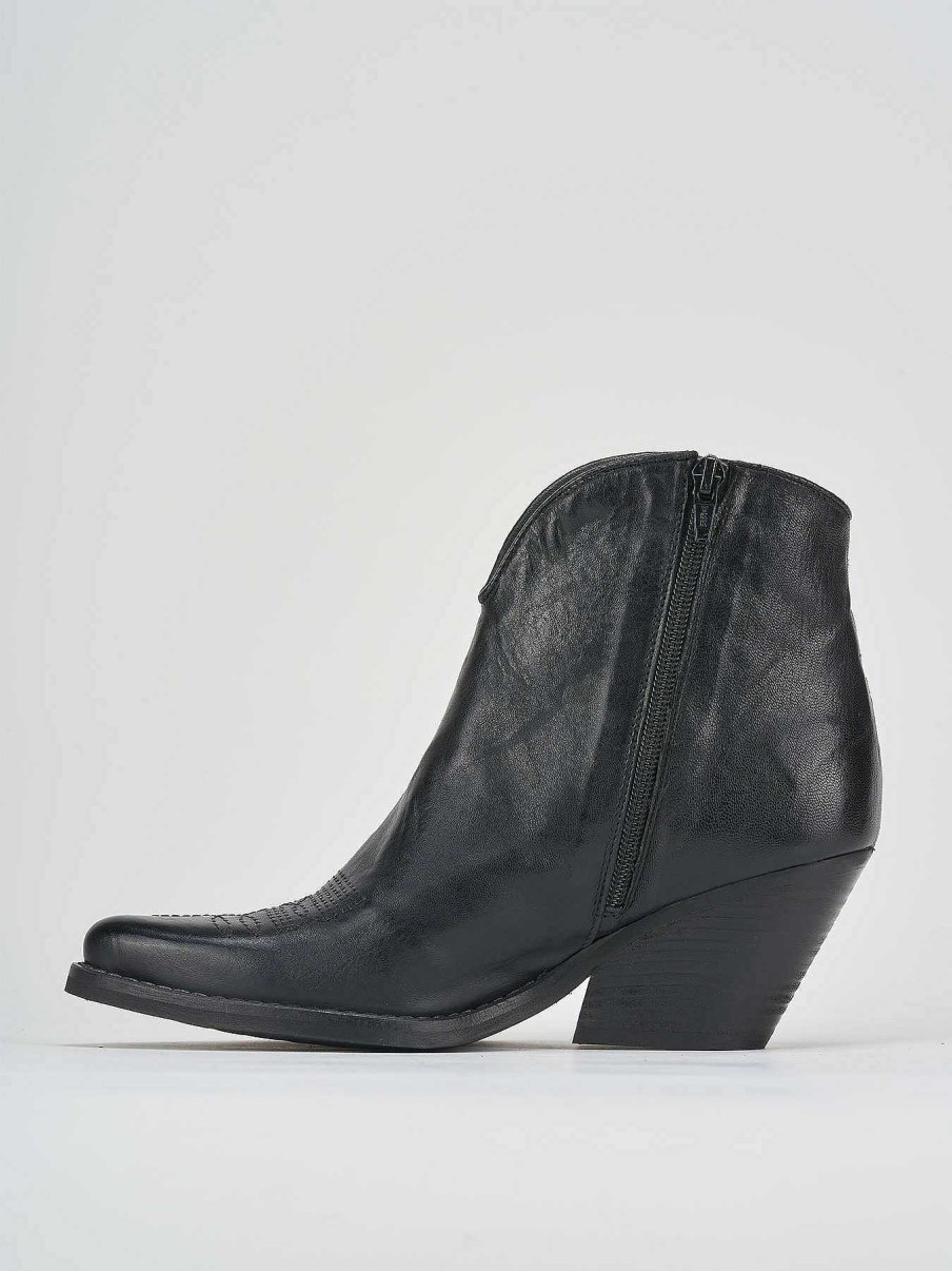 Donna Barca | Stivaletti Tacco Alto Tacco 6 Cm In Pelle Nera