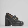 Donna Barca | Mocassini Tacco 7 Cm In Pelle Nera