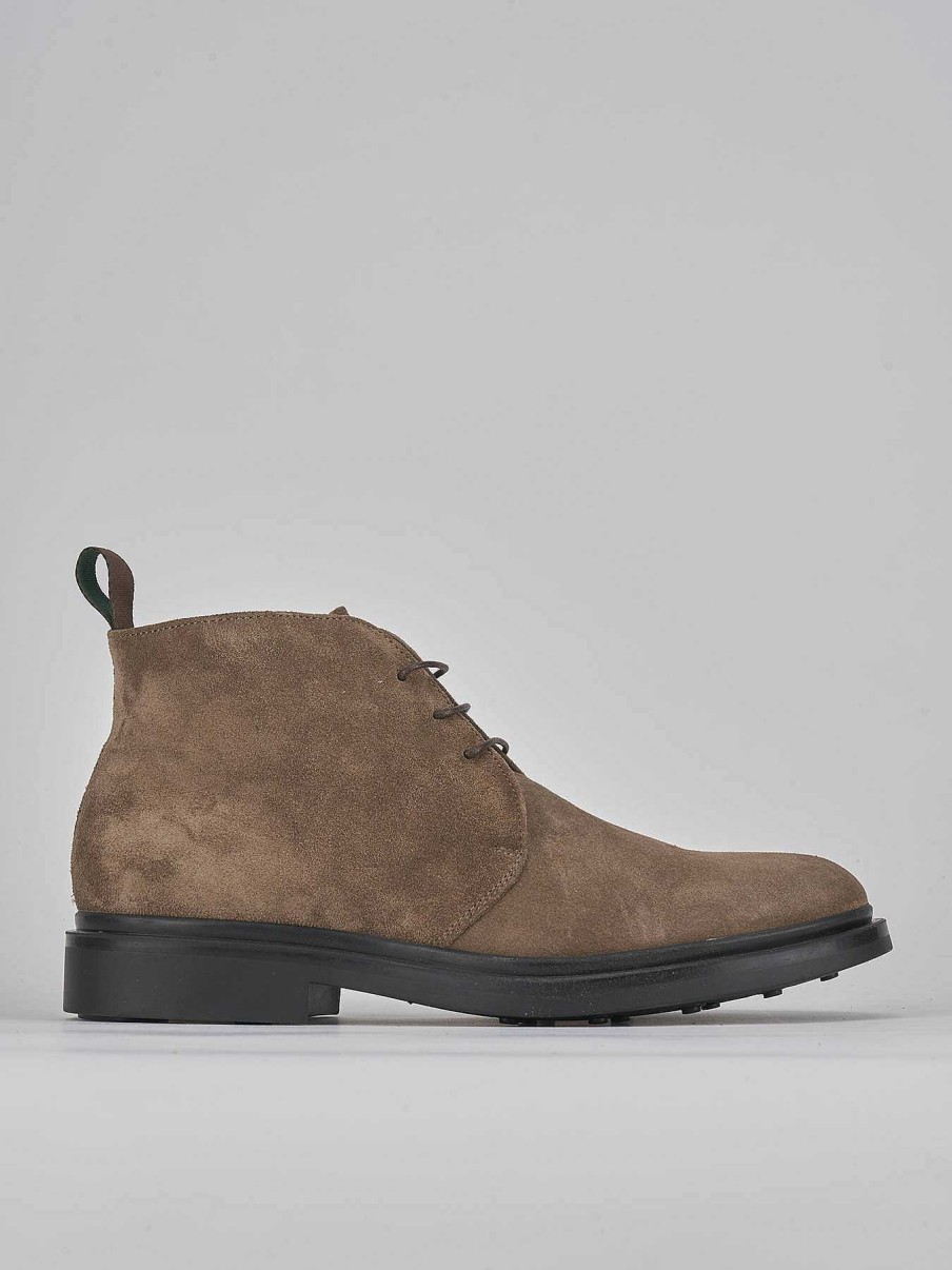 Uomo Barca | Stivaletto In Camoscio Beige