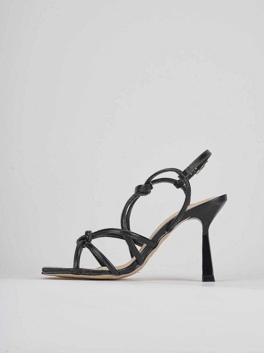 Donna Barca | Sandali Tacco Alto Tacco 9 Cm In Pelle Nera