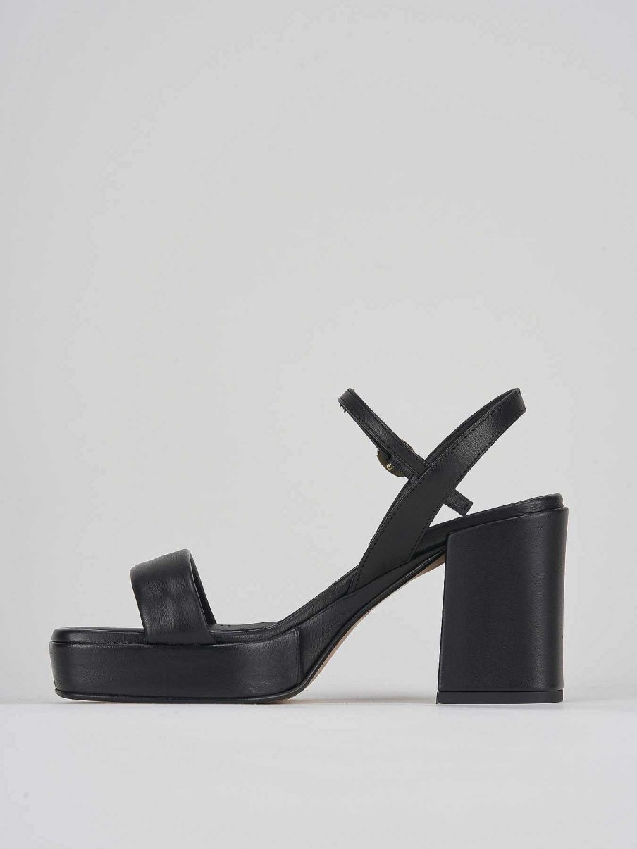 Donna Barca | Sandali Tacco Alto Tacco 8 Cm In Pelle Nera