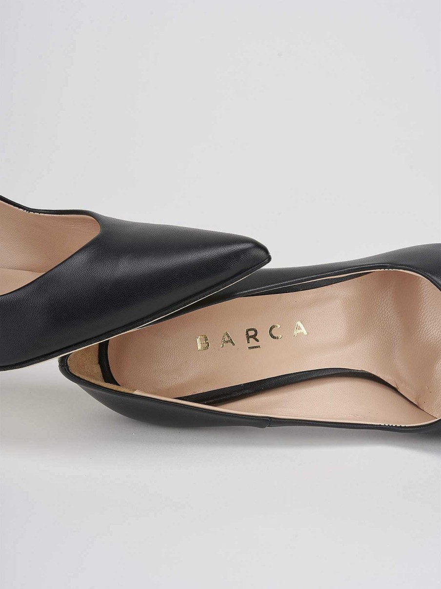 Donna Barca | Decollete Tacco 9 Cm In Pelle Nera