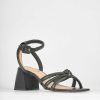 Donna Barca | Sandali Tacco Alto Tacco 6 Cm In Pelle Nera