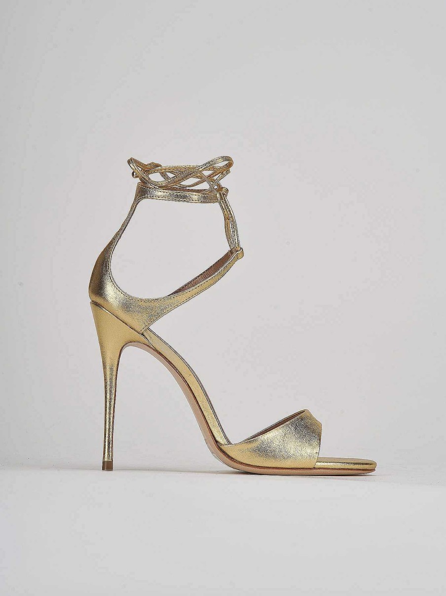 Donna Barca | Sandali Tacco Alto Tacco 11 Cm In Pelle Oro