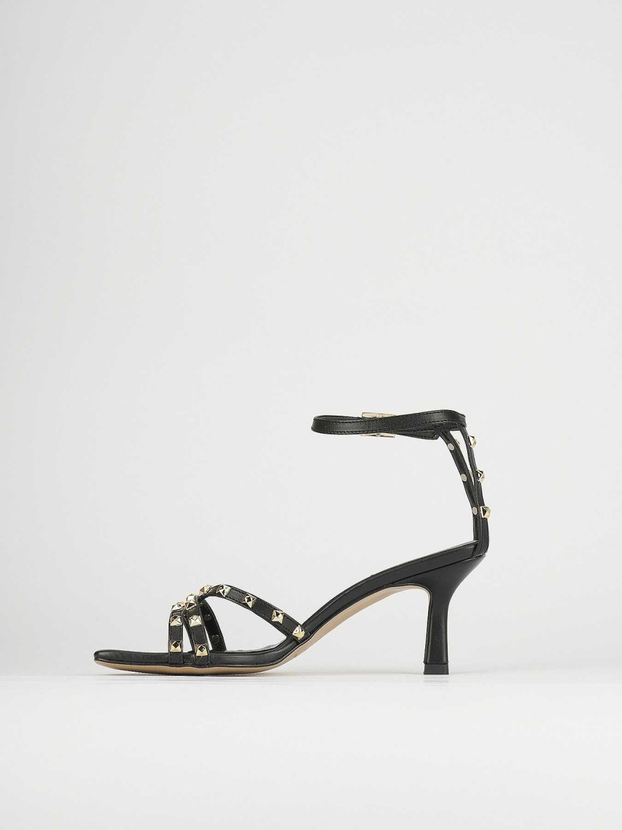 Donna Barca | Sandali Tacco Alto Tacco 7 Cm In Pelle Nera