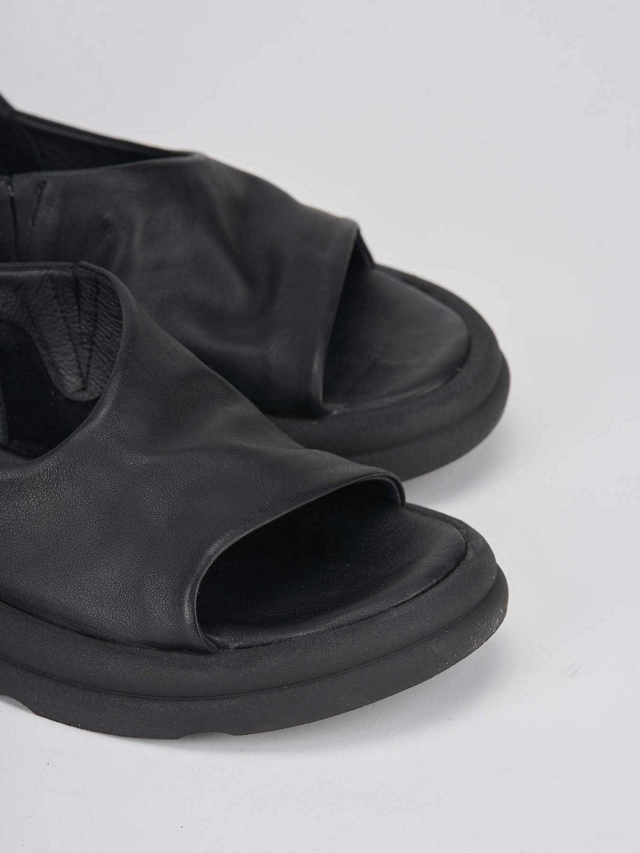 Donna Barca | Zeppa Tacco 3 Cm In Pelle Nera