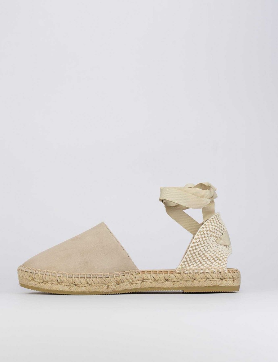 Donna Barca | Espadrillas Tacco 2 Cm Camoscio Beige