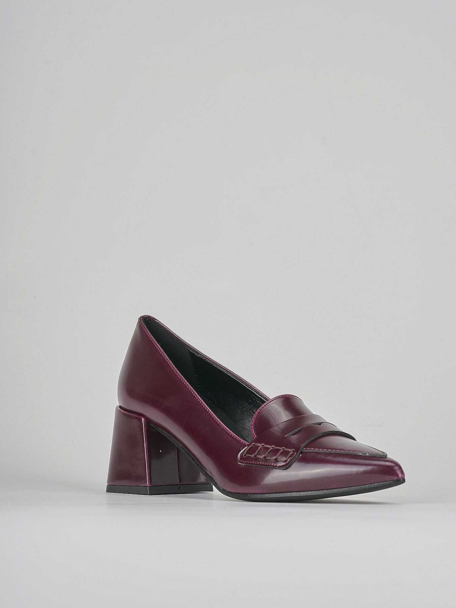 Donna Barca | Decollete Tacco 4 Cm In Pelle Bordeaux