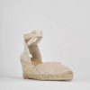 Donna Barca | Espadrillas Tacco 6 Cm In Camoscio Beige