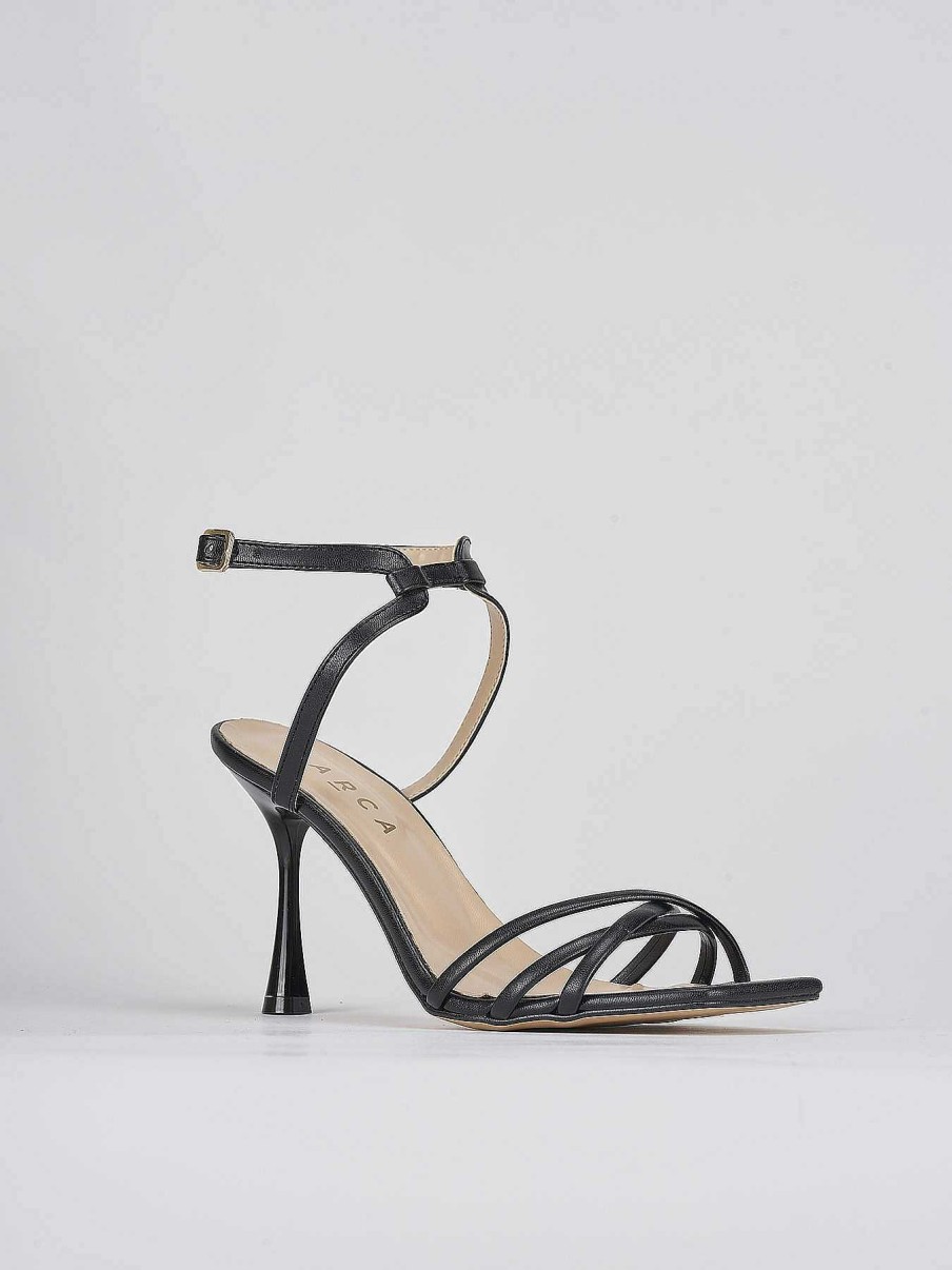 Donna Barca | Sandali Tacco Alto Tacco 9 Cm In Pelle Nera