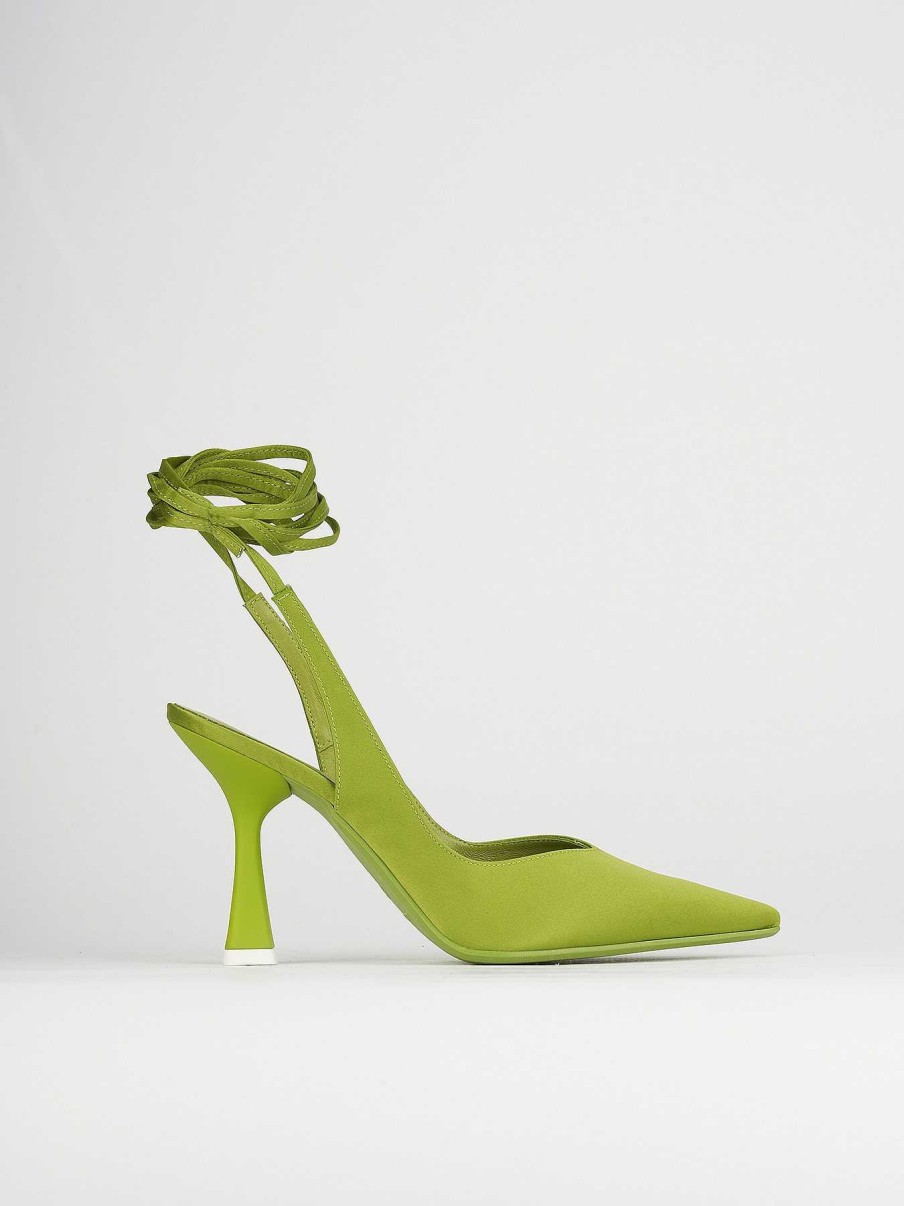 Donna Barca | Decollete Tacco 9 Cm In Raso Verde