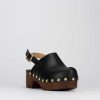 Donna Barca | Sandali Tacco Alto Tacco 5 Cm In Pelle Nera