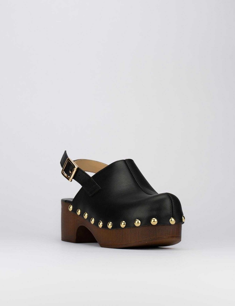 Donna Barca | Sandali Tacco Alto Tacco 5 Cm In Pelle Nera