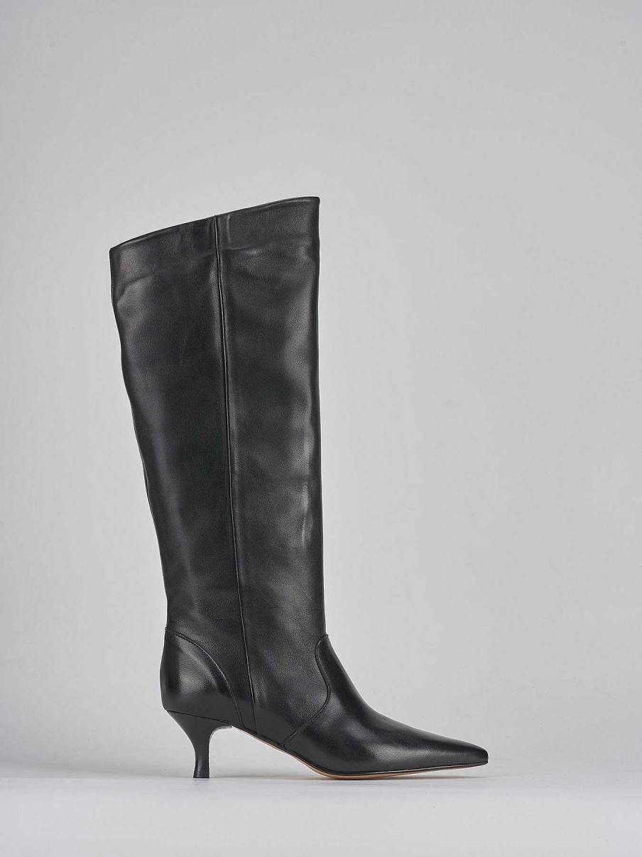 Donna Barca | Stivali Tacco 5Cm Pelle Nero