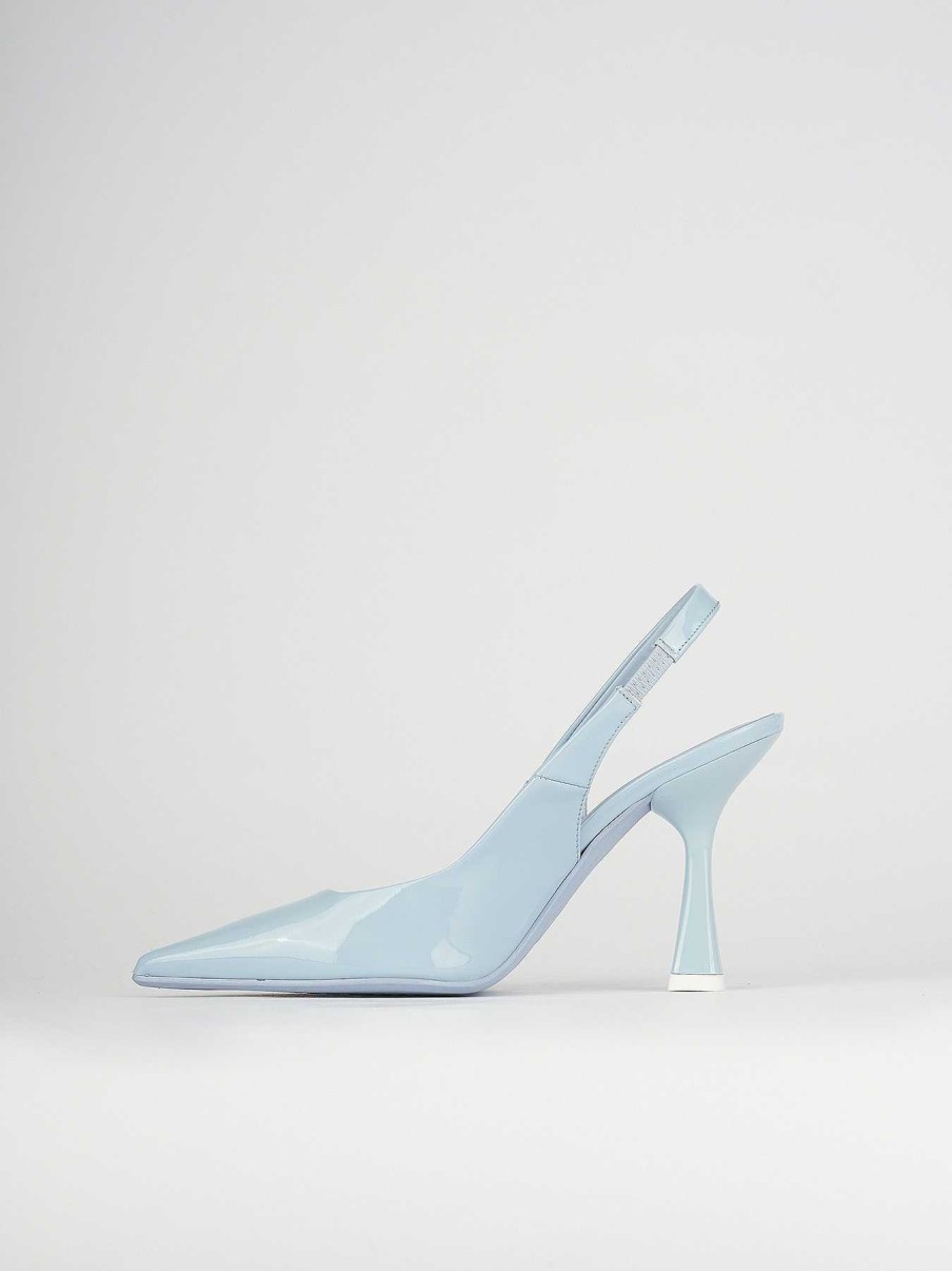 Donna Barca | Decollete Tacco 9 Cm Vernice Azzurra