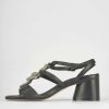 Donna Barca | Sandali Tacco Alto Tacco 5 Cm In Pelle Nera