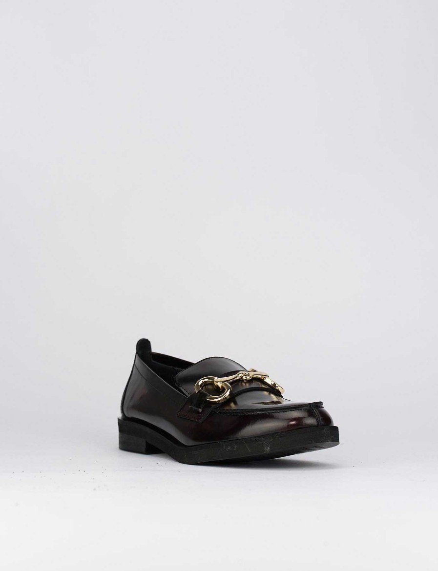 Donna Barca | Mocassino Tacco 2 Cm In Pelle Bordeaux