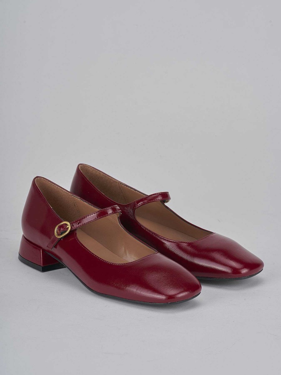 Donna Barca | Ballerina Tacco 3Cm Vernice Bordo'