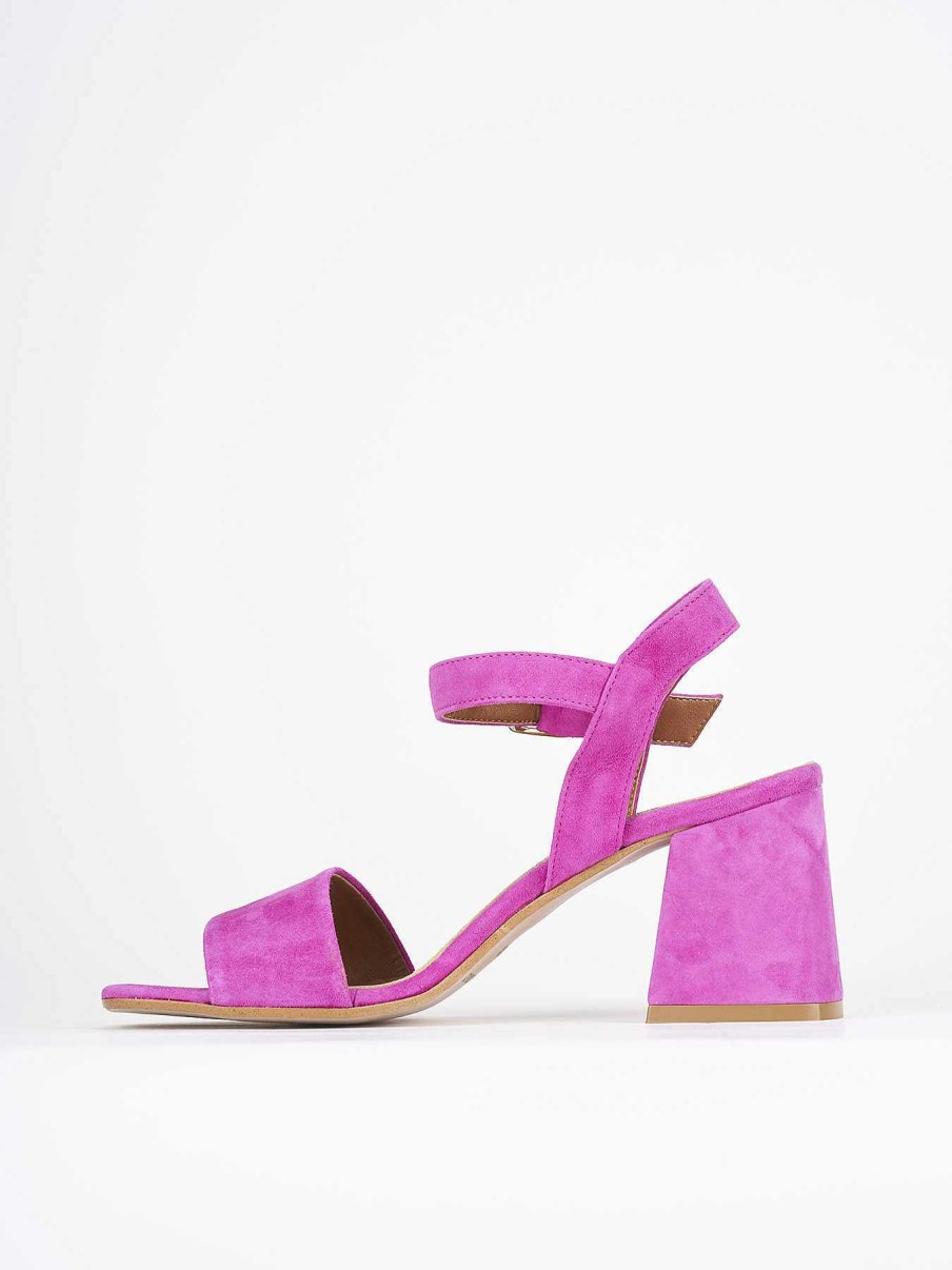 Donna Barca | Sandali Tacco 8Cm Camoscio Rosa